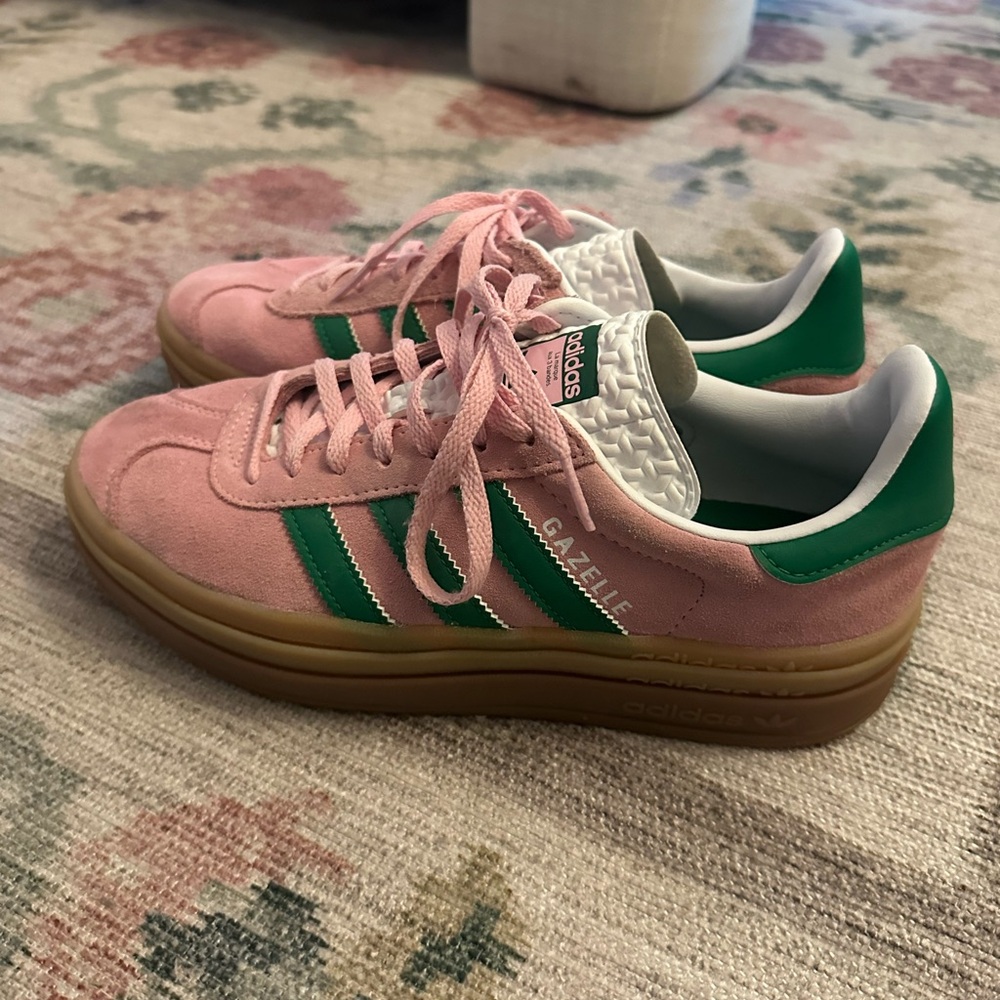 Adidas Gazelle Pink and Green Sneakers